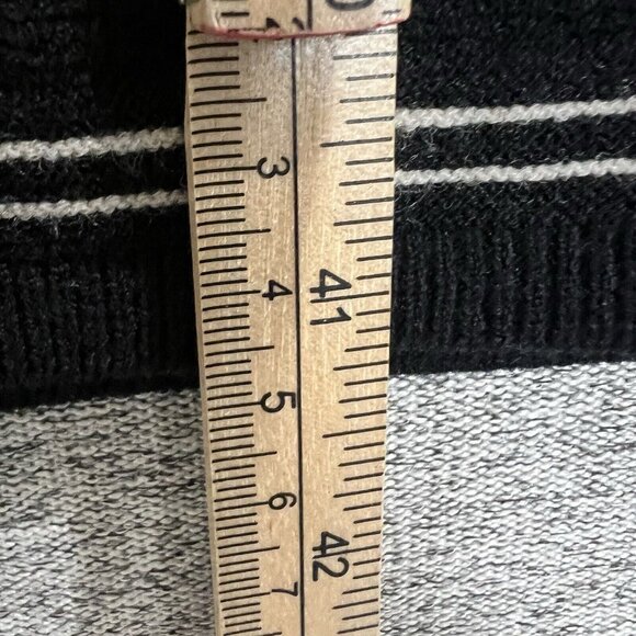 Athleta Sweater Dress Womens Medium Below Knee Striped Long Sleeve Black White - Picture 8 of 11